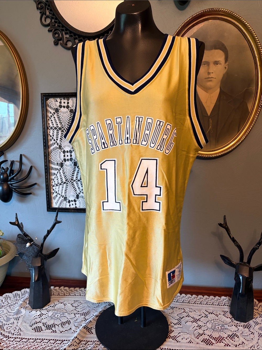 Russell Athletic Yellow Spartanburg Basketball Jersey #14